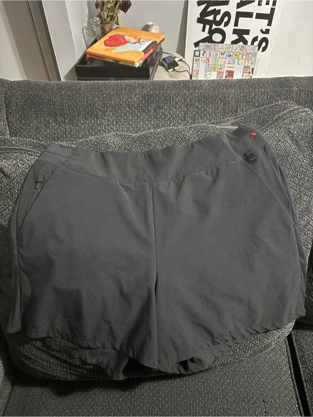 Athleta Black Athletic Shorts with Branded Waistband